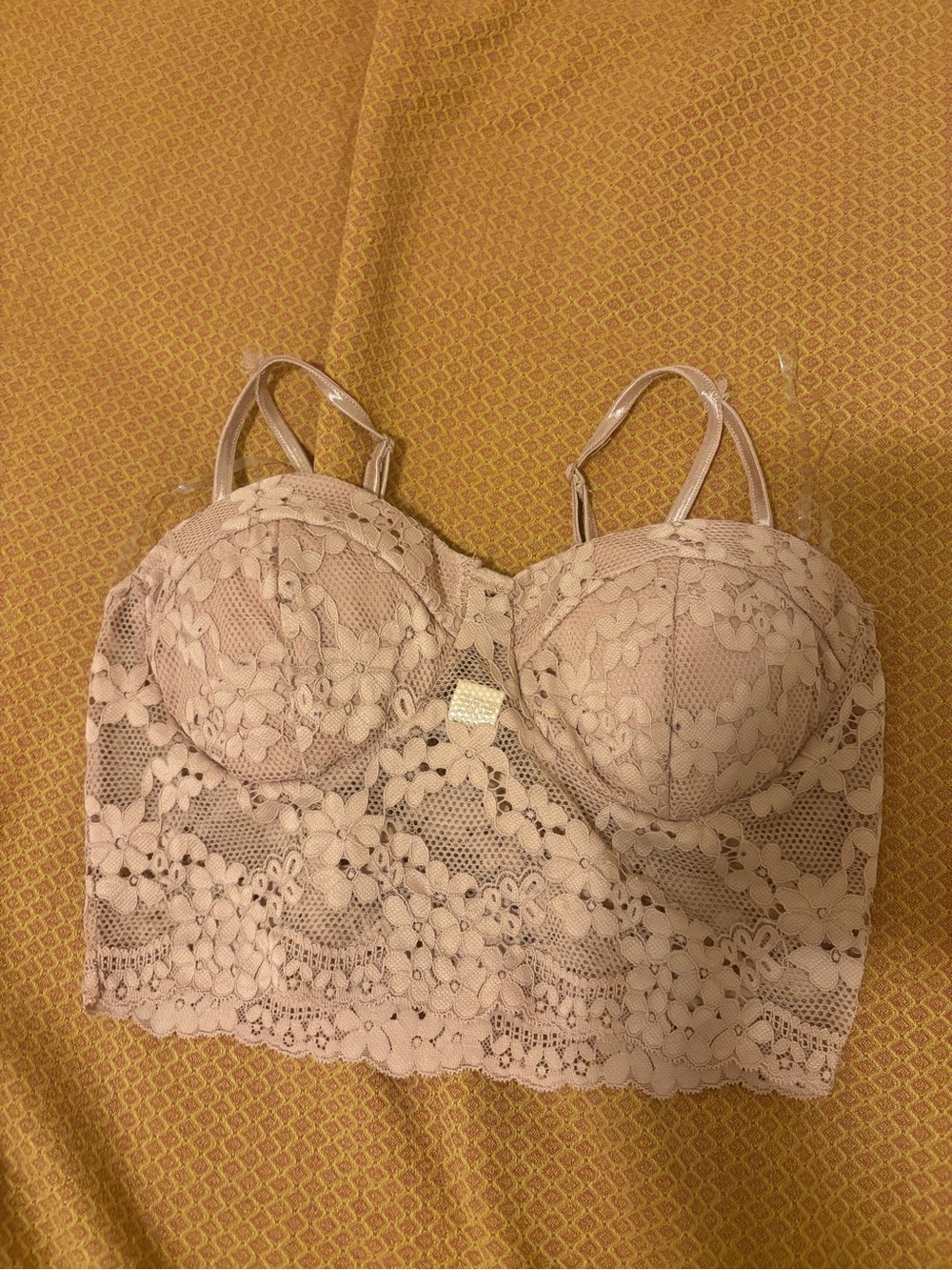 Lace Longline Bralette in Pink